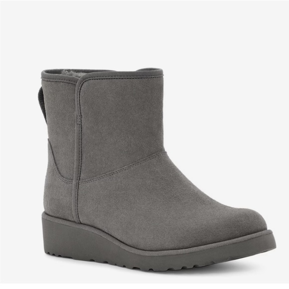 UGG Kristin Water Resistant Gunmetal Grey Wedge Boots 10 or 40 - Picture 1 of 11